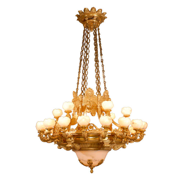 Antique Alabaster Chandelier at 1stDibs vintage alabaster chandelier