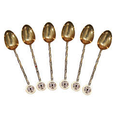 Vintage Set of 6 Sterling Silver Dimitasse spoons