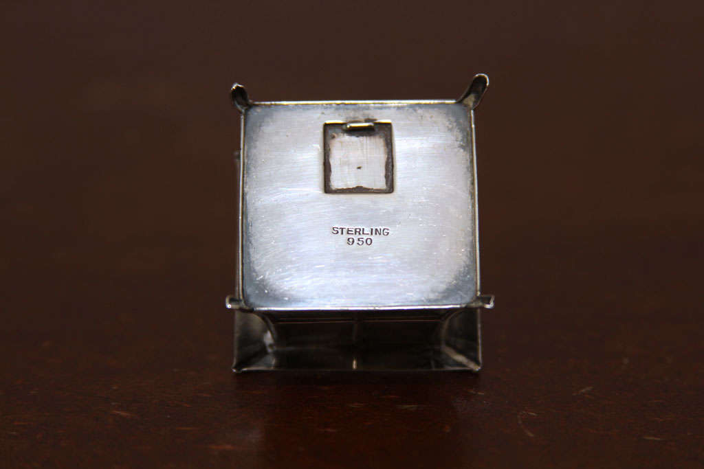 Sterling Silver Pagoda Salt and Pepper Shakers For Sale 2