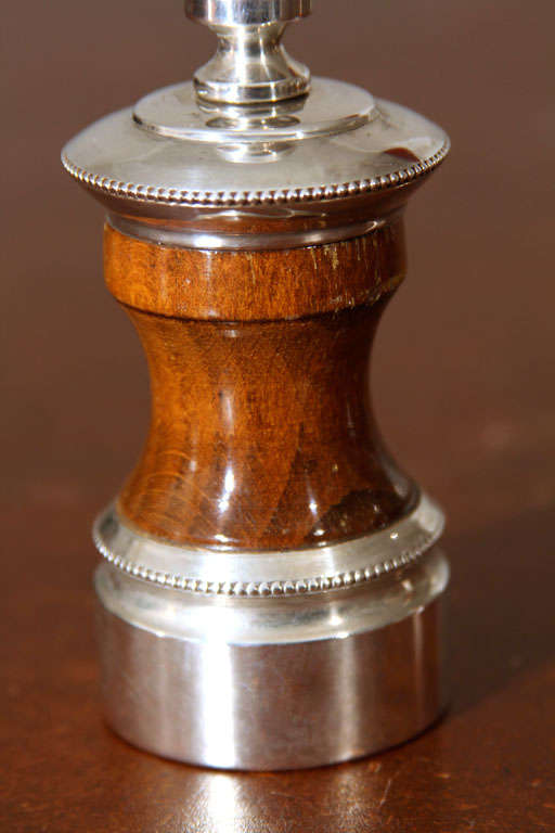 Mahogany and Sterling Silver Salt and Pepper Grinders 1