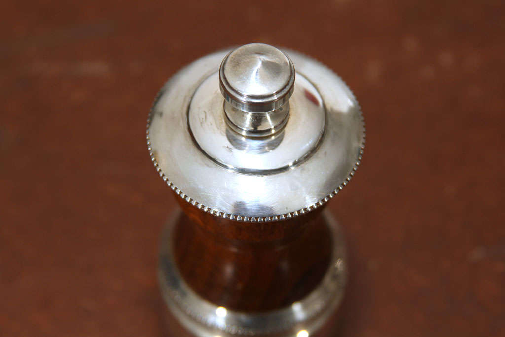 Mahogany and Sterling Silver Salt and Pepper Grinders 2