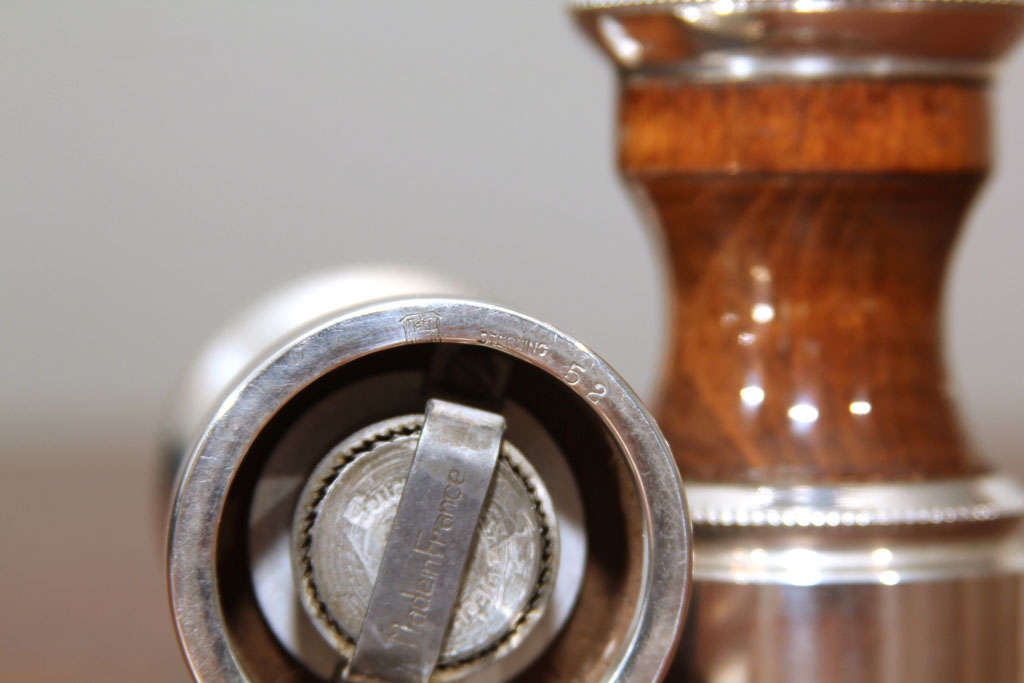 Mahogany and Sterling Silver Salt and Pepper Grinders 4