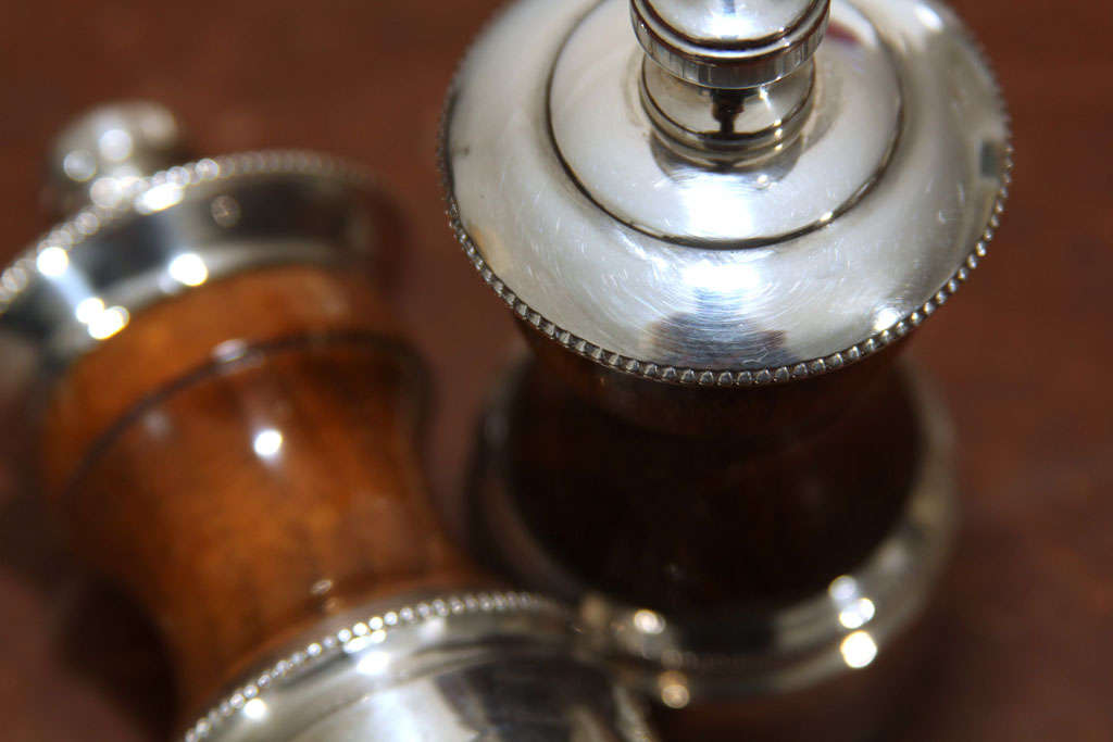 Mahogany and Sterling Silver Salt and Pepper Grinders 5