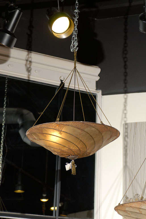 Parchment Paper Pair of Moroccan Hanging Lanterns