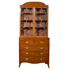 George III Mahogany Secretaire Bookcase, Early 19th Century