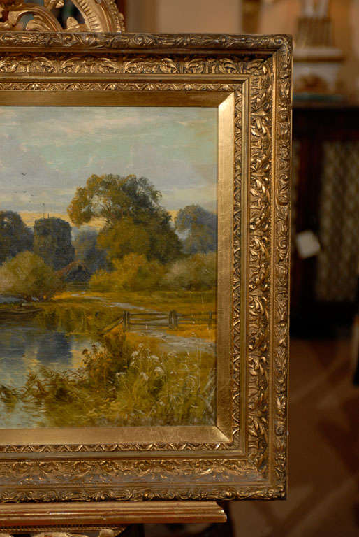 19th Century English Oil On Canvas Landscape Painting, Signed Harry Pennell