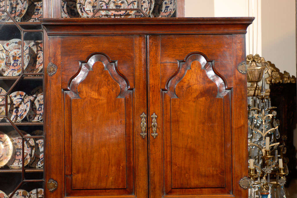 18th Century Georgian Walnut Bookcase With Blind Doors 6