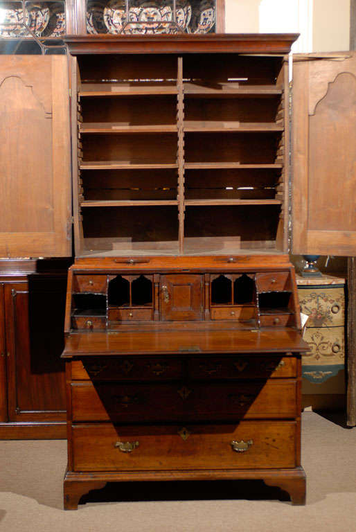18th Century Georgian Walnut Bookcase With Blind Doors 2