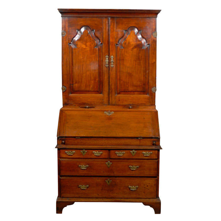 18th Century Georgian Walnut Bookcase With Blind Doors