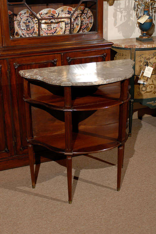 Late 19th Century Mahogany Dessert Table with Marble Top 2