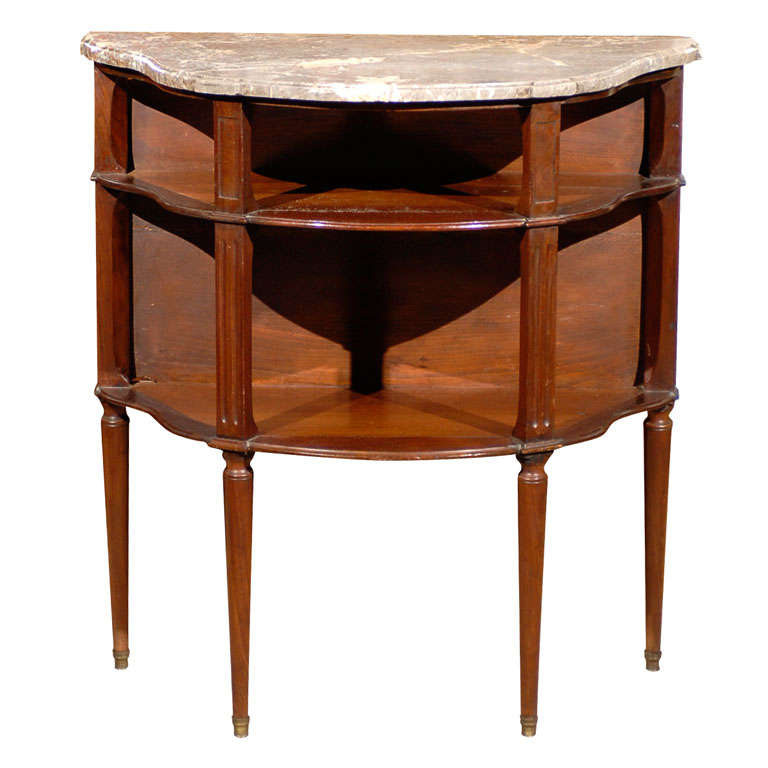 Late 19th Century Mahogany Dessert Table with Marble Top