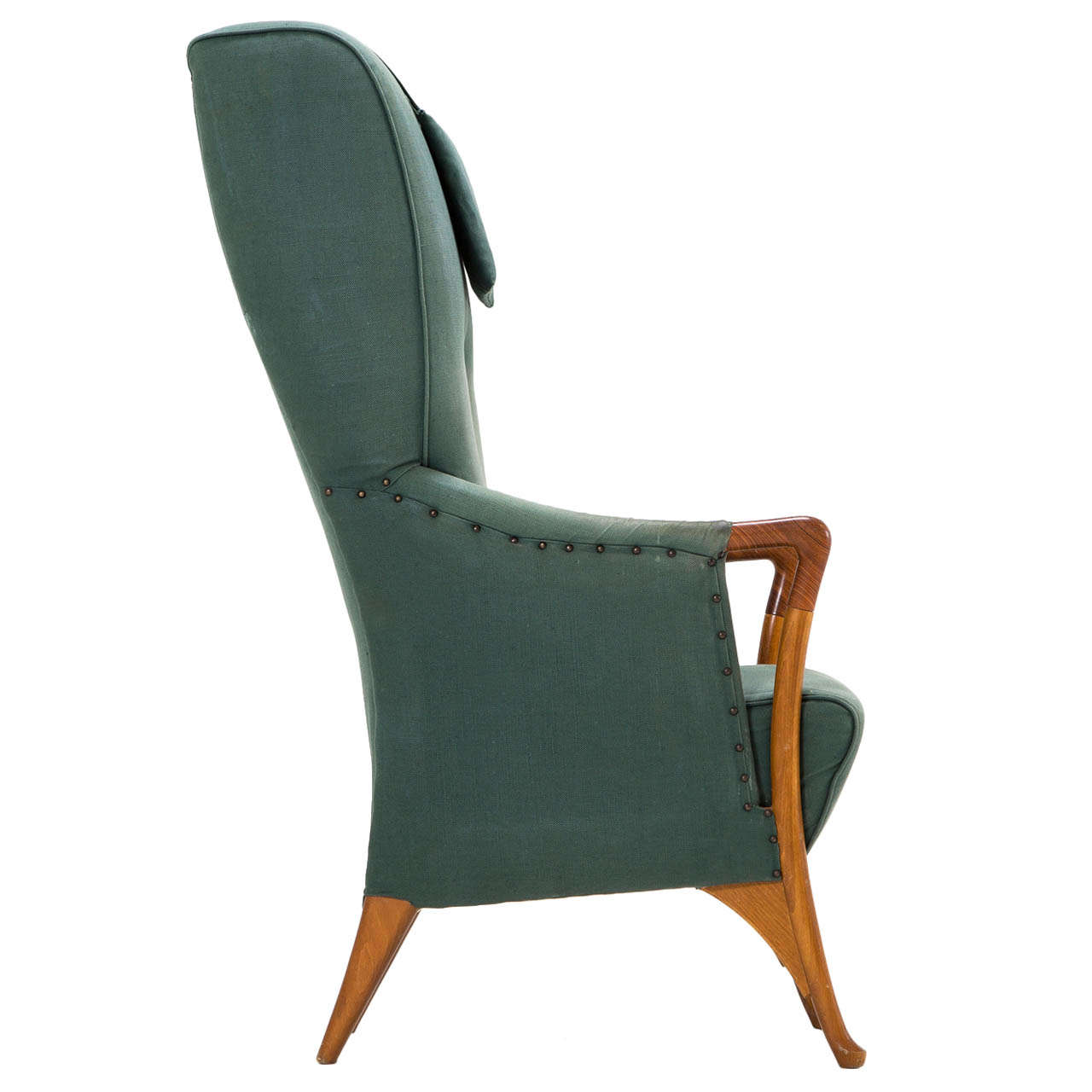 Exceptional Italian High Back Lounge Chair