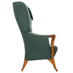 Exceptional Italian High Back Lounge Chair