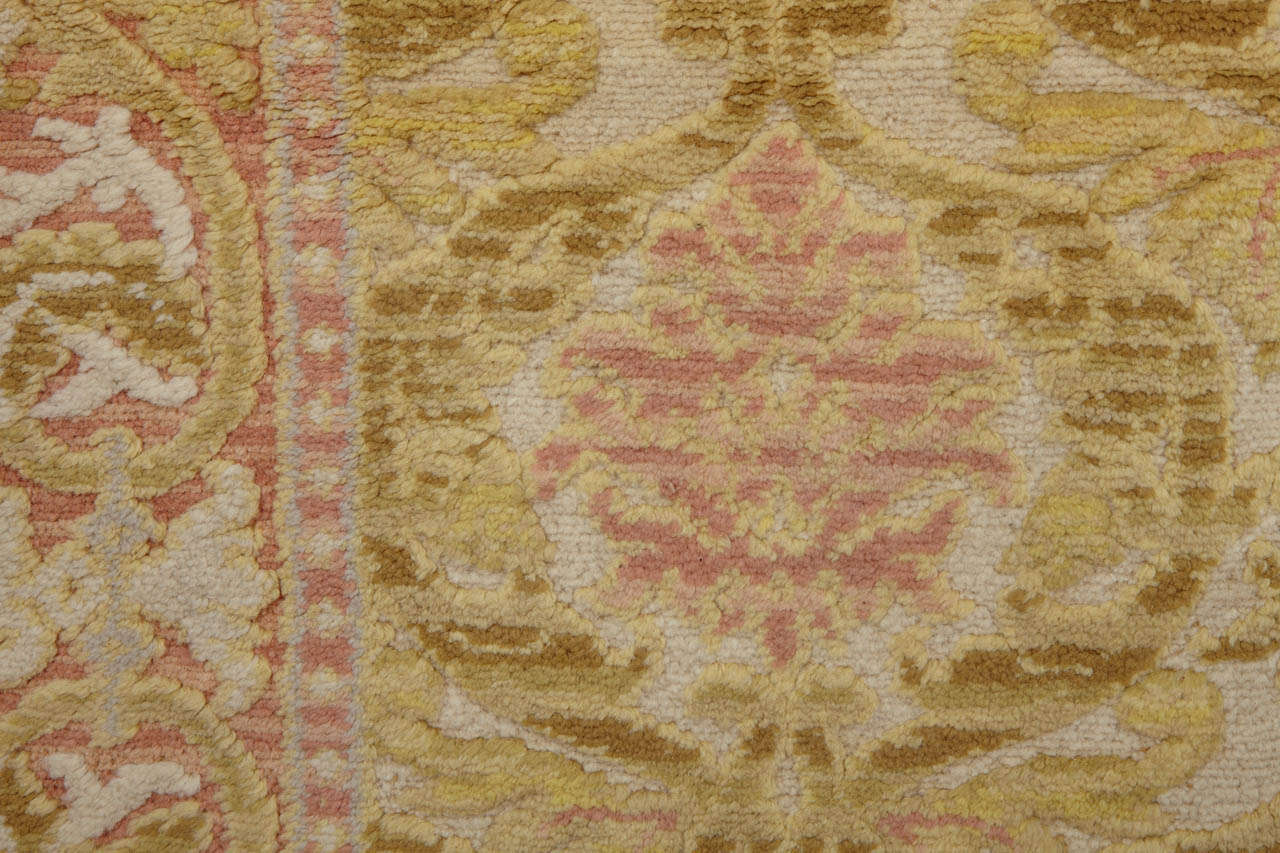 Hand-Knotted Vintage Spanish Cuenca Rug with Renaissance Palmette Design For Sale