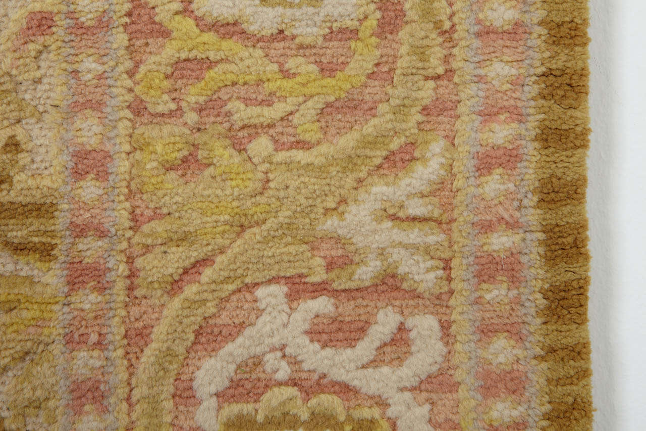 Wool Vintage Spanish Cuenca Rug with Renaissance Palmette Design For Sale