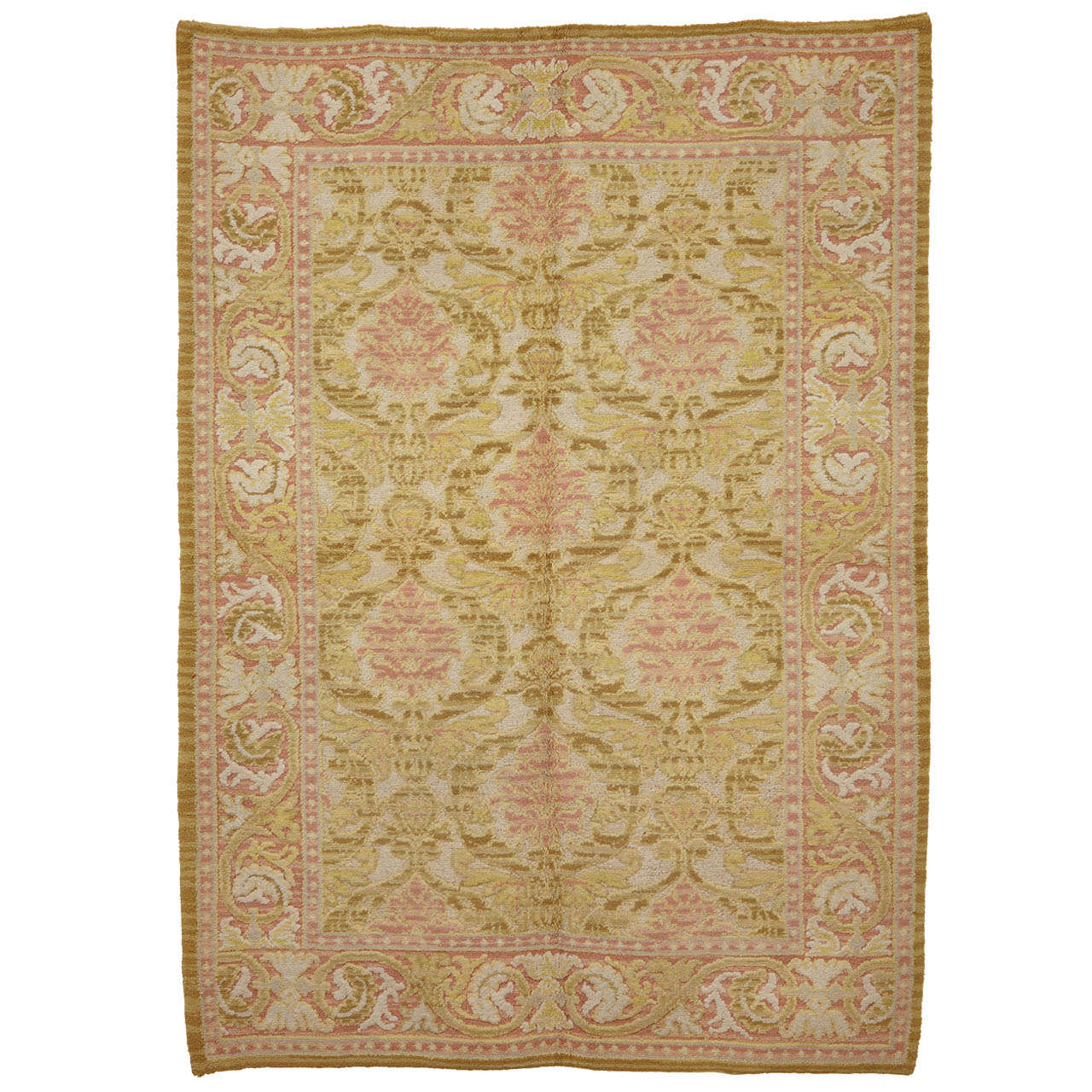 Spanischer Cuenca-Teppich im Vintage-Stil mit Palmette-Design aus der Renaissance