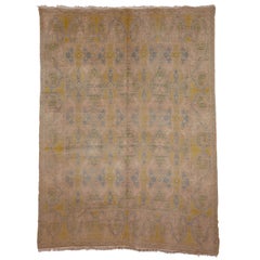 Spanischer Cuenca-Teppich im Vintage-Stil mit Lotto Oushak-Muster aus dem 16. Jahrhundert