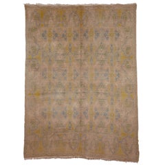 Alfombra española vintage de Cuenca con dibujo Lotto Oushak del siglo XVI