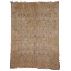 Tapis Cuenca espagnol vintage avec motif Lotto Oushak du 16ème siècle