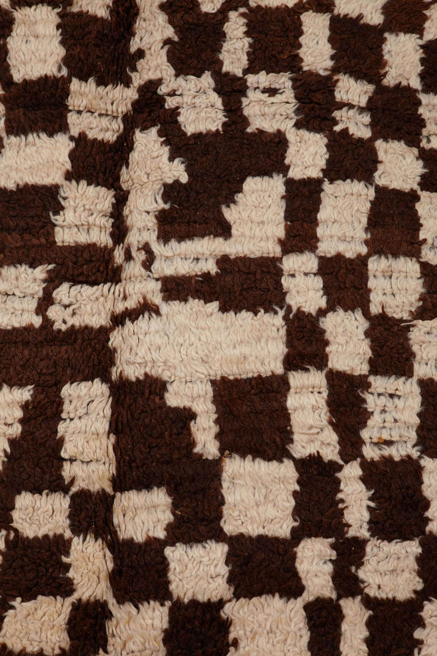 Tribal Checkerboard Design Berber Carpet