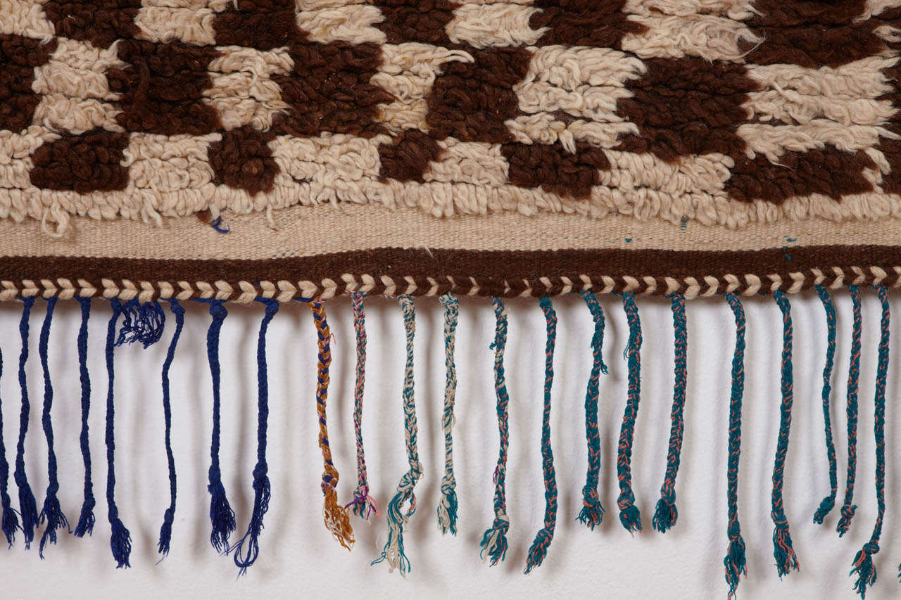 Mid-20th Century Checkerboard Design Berber Carpet