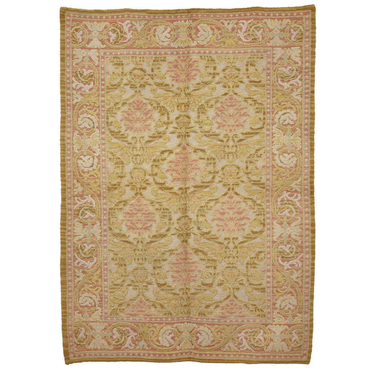 Vintage Spanish Cuenca Rug with Renaissance Palmette Design For Sale at ...