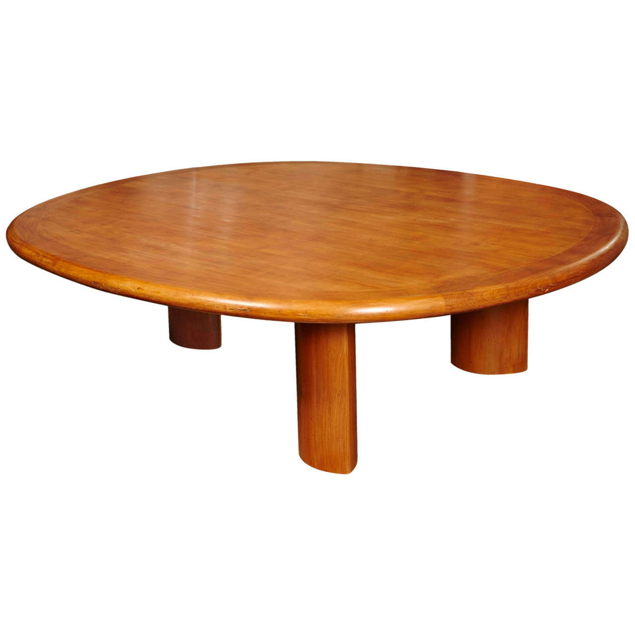 Large Coffee Table in Massive Cherry Wood, France circa 1960