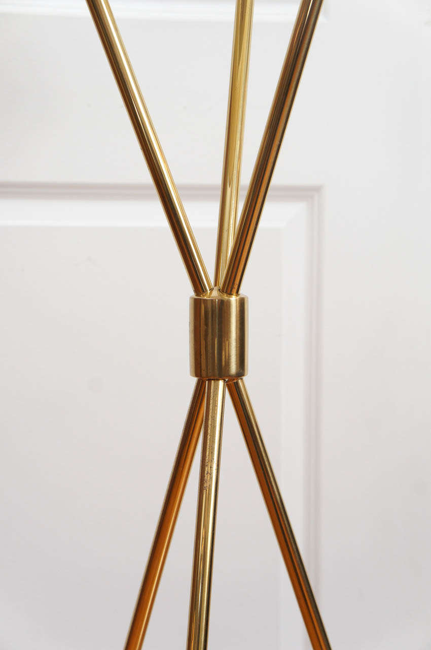 Mid-Century Modern Hinson Brass Tripod Floor Lamp