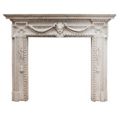 Antique White Marble Mantel in the Manner of William Kent