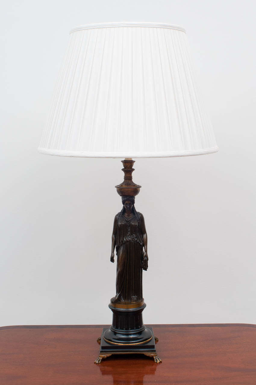 F Barbedienne Bronze Lamp