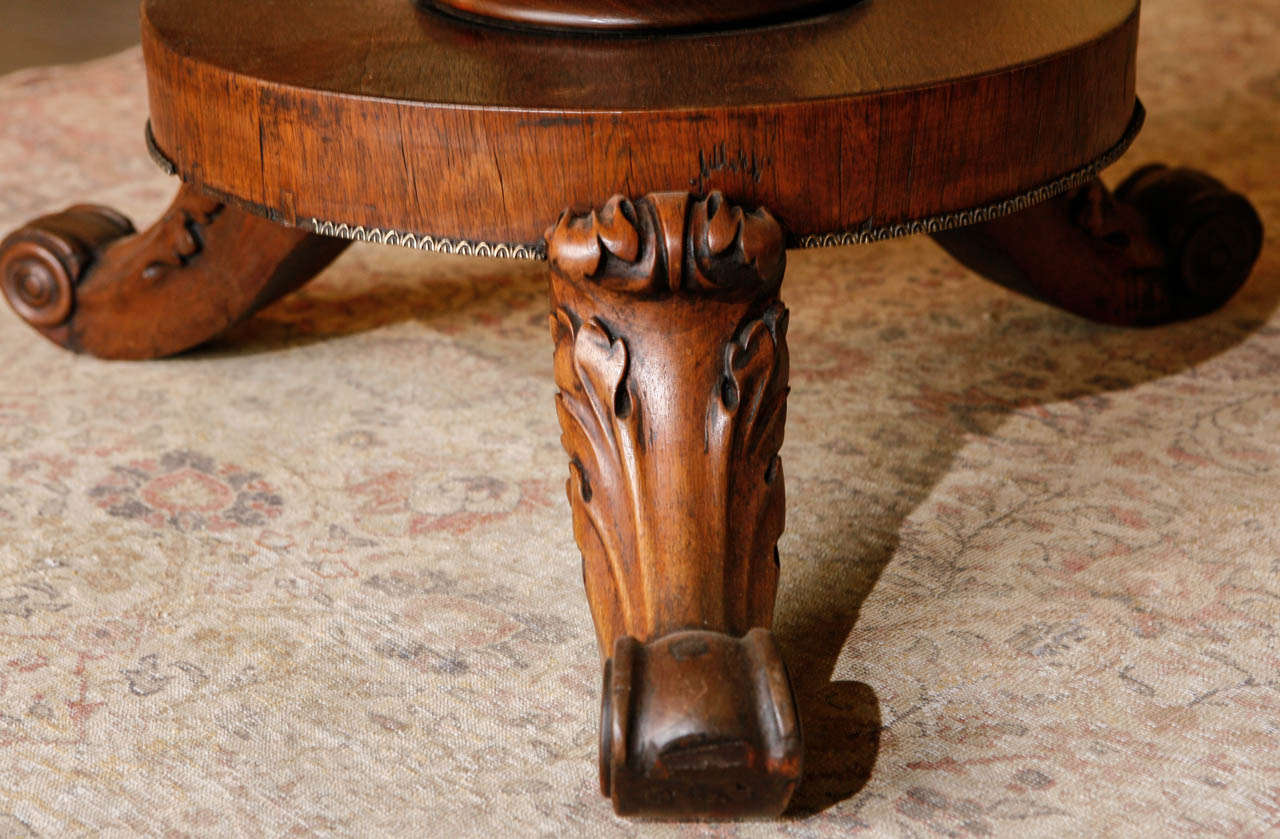 Irish Mahogany Round Leather Inset Library Table circa 1850 2