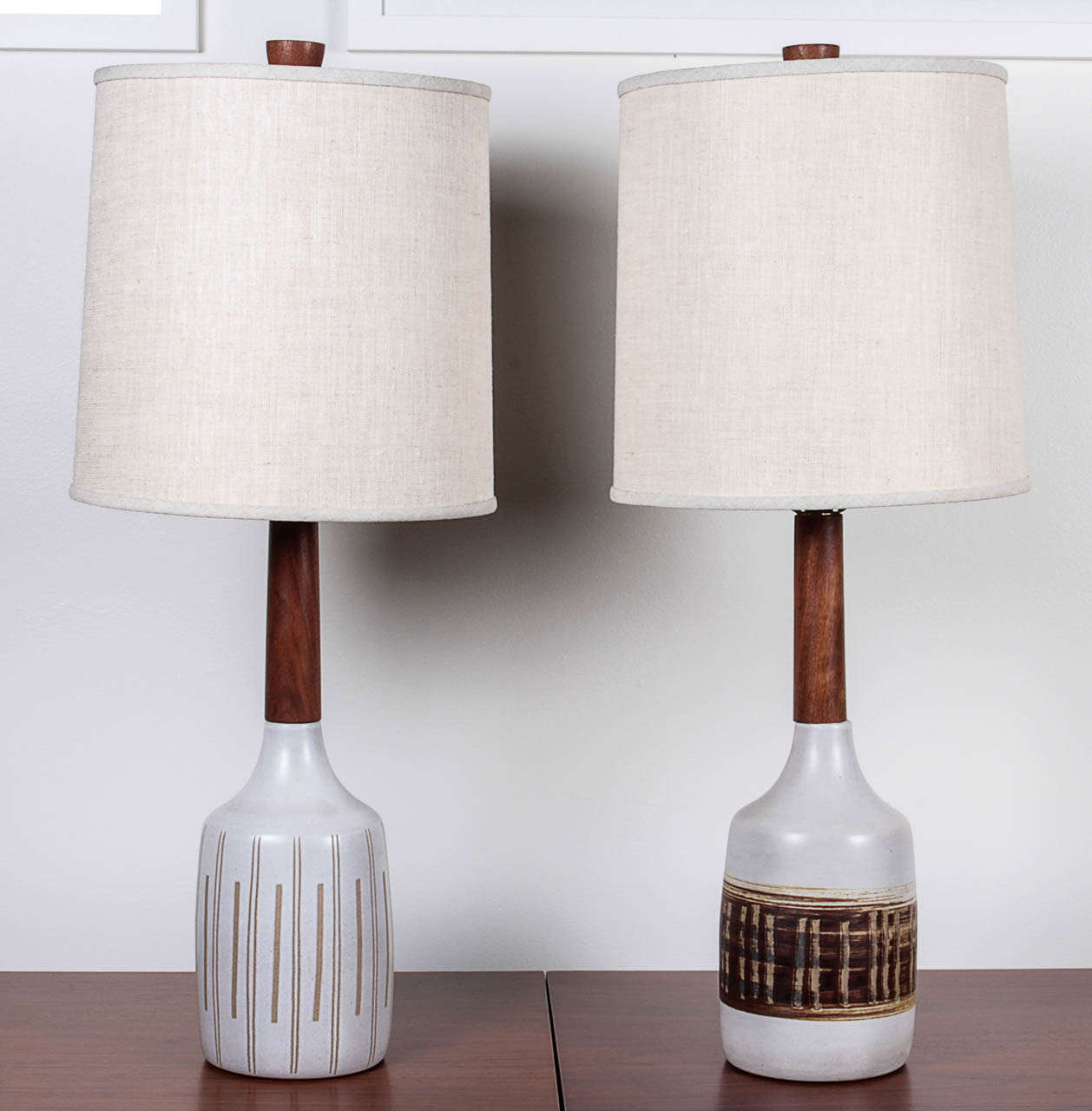 Two ceramic table lamps by Gordon and Jane Martz, American-1950′s.  Price below is for the two lamps but they can be purchased individually.