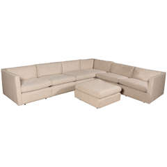 Charles Pfister Sectional Sofa And Ottoman In Maharam Fabric, Knoll