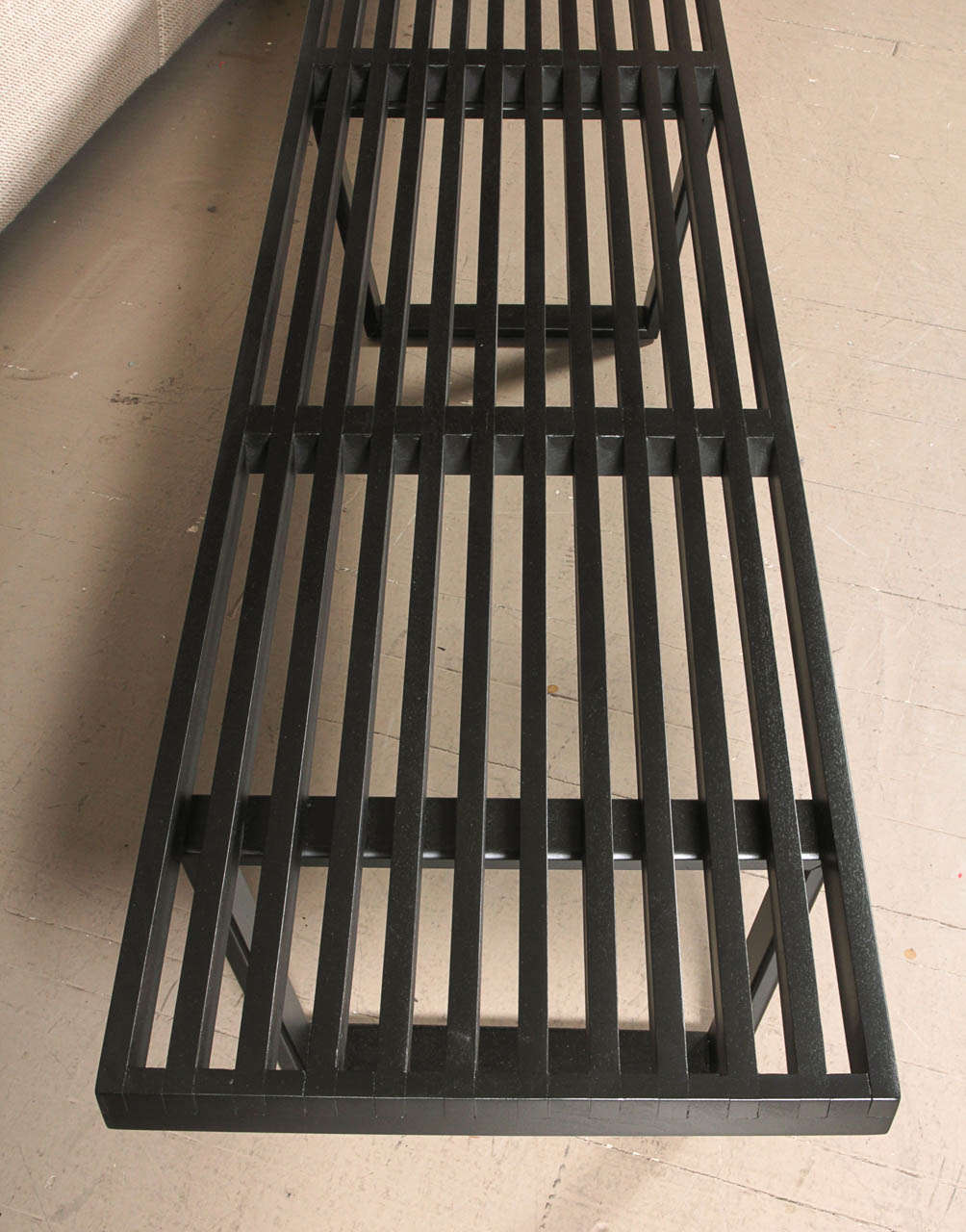 Early George Nelson 8' Black Bench, Mfg. Herman Miller In Excellent Condition In New York, NY