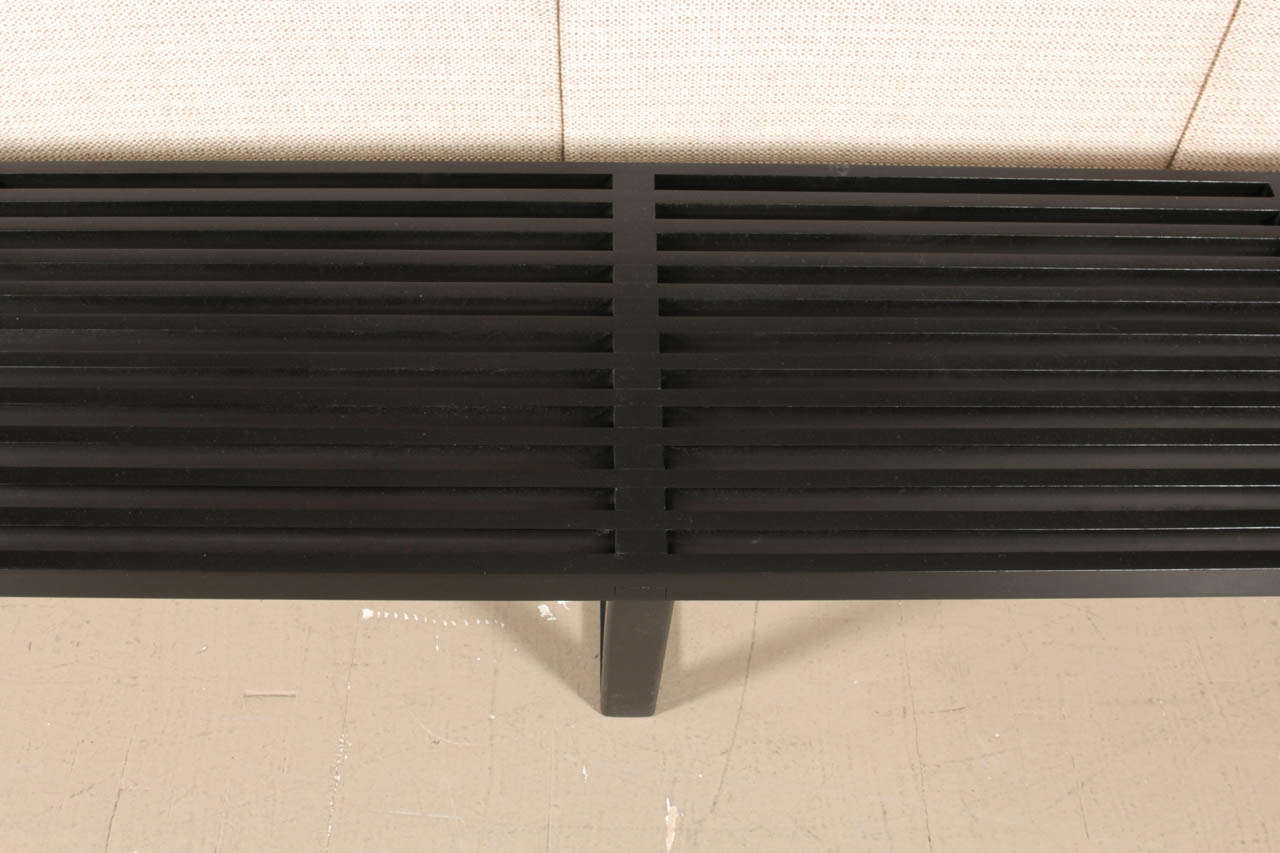 Mid-20th Century Early George Nelson 8' Black Bench, Mfg. Herman Miller