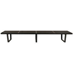Early George Nelson 8' Black Bench, Mfg. Herman Miller