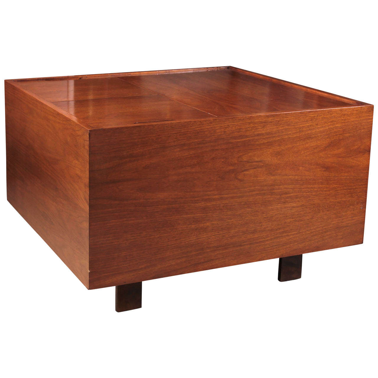 Nelson Walnut Blanket Chest/Corner Storage Unit at 1stDibs