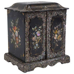 Papier-Mâché and Mother-of-Pearl Table Cabinet, England circa 1850