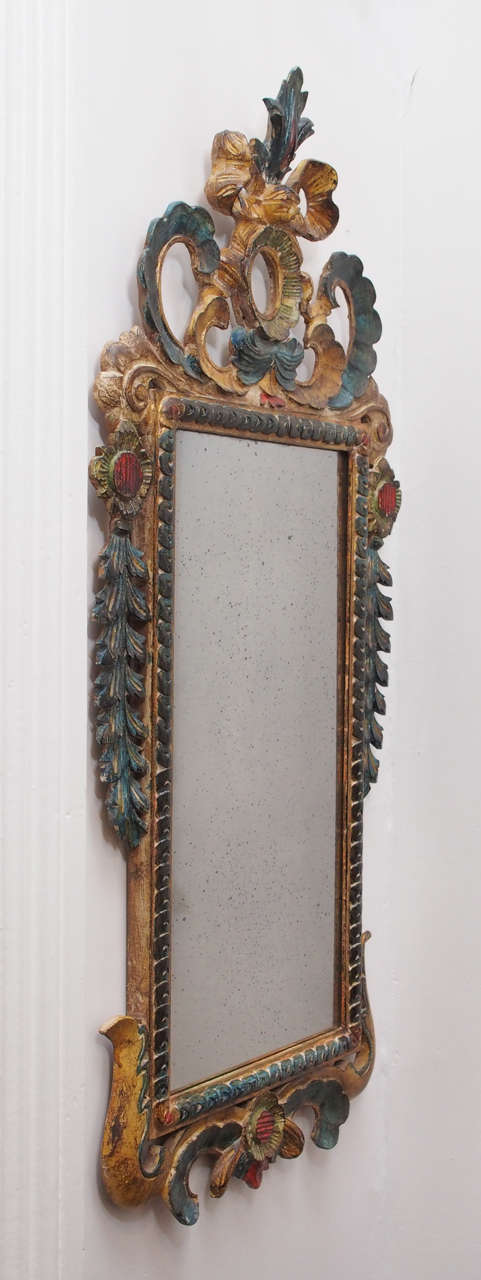 Wood Italian Polychrome Mirror