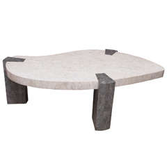 Midcentury Faux Marble Coffee Table