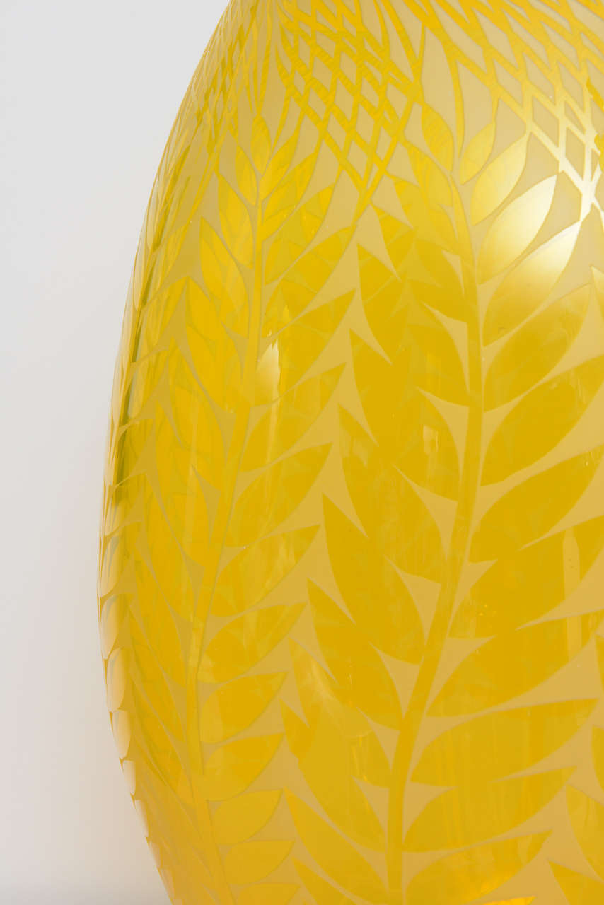 20th Century Deep Yellow Art Vase by Duncan McClellan