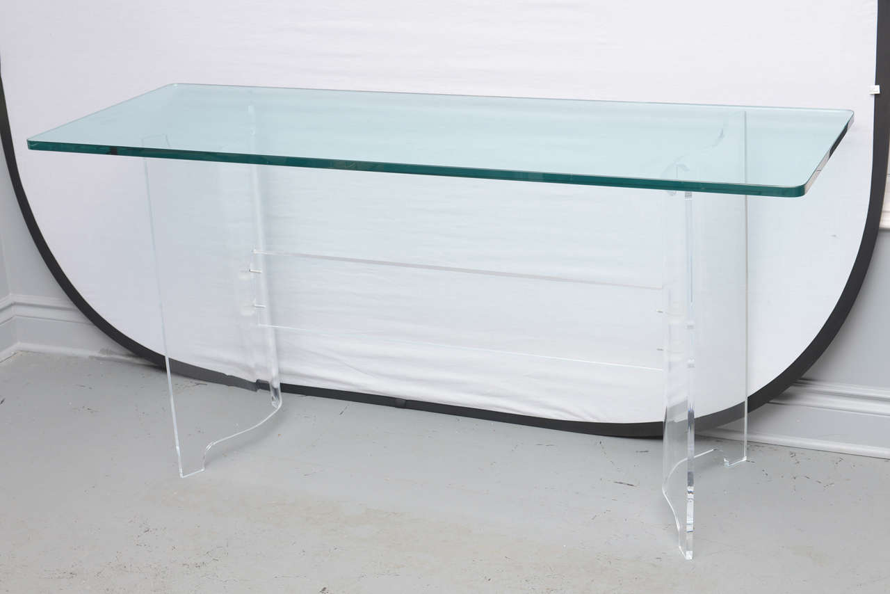 The Lucite console with 3/4