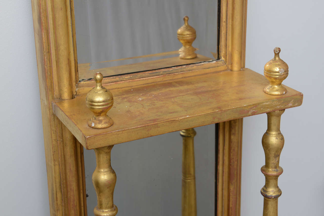 Pair of Gilded Neoclassical Mirrored Whatnots 1