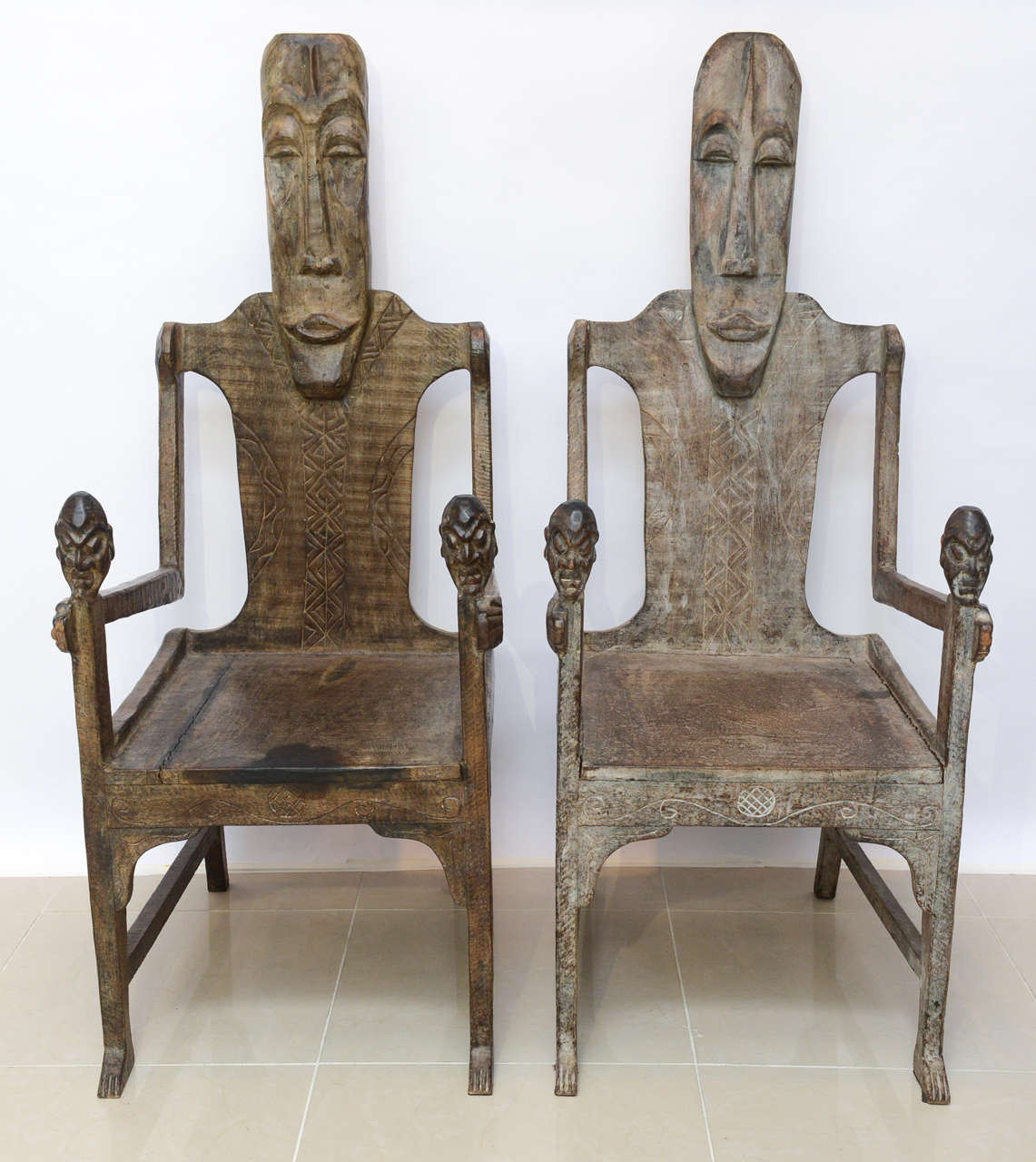 Pair of large african rootwood armchairs, late 19th to early 20th ... Chippendale piemontese