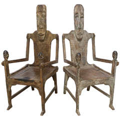 Pair of Large African Rootwood Armchairs, Late 19th to Early 20th Century 5