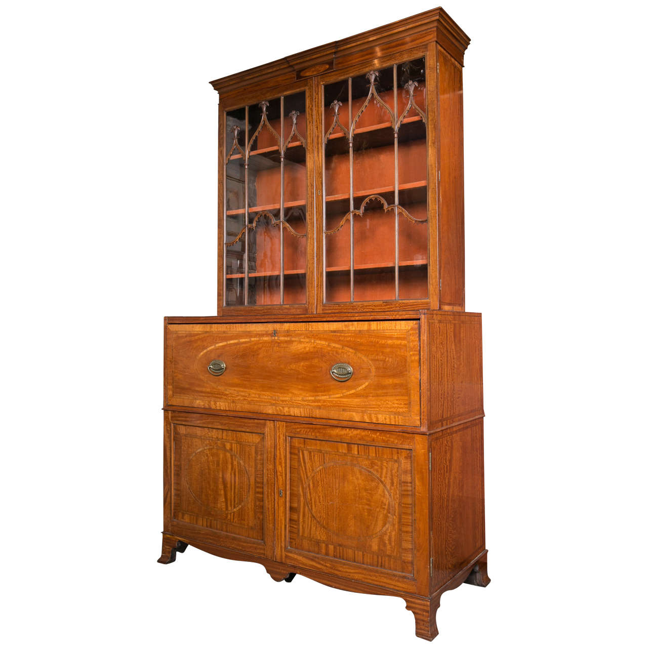 George III Satinwood Bookcase, circa 1790 For Sale