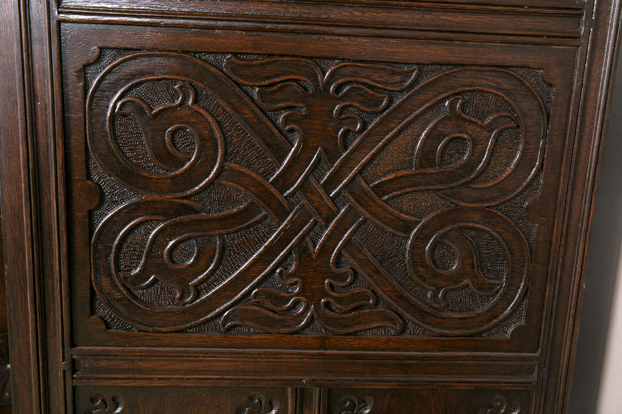 19th Century Carved Oak Screen For Sale 1