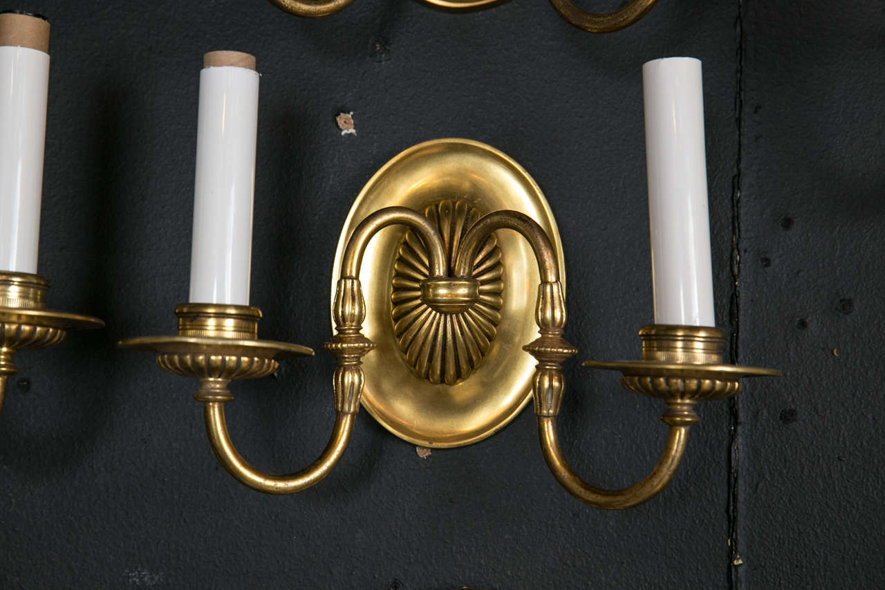 Pair of Gilt Bronze Caldwell Sconces