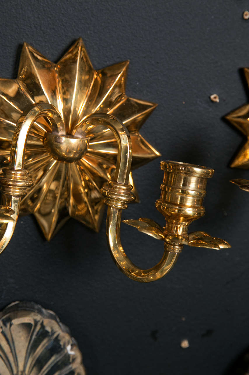 Pair of Gilt Bronze Caldwell Sconces In Excellent Condition In Stamford, CT