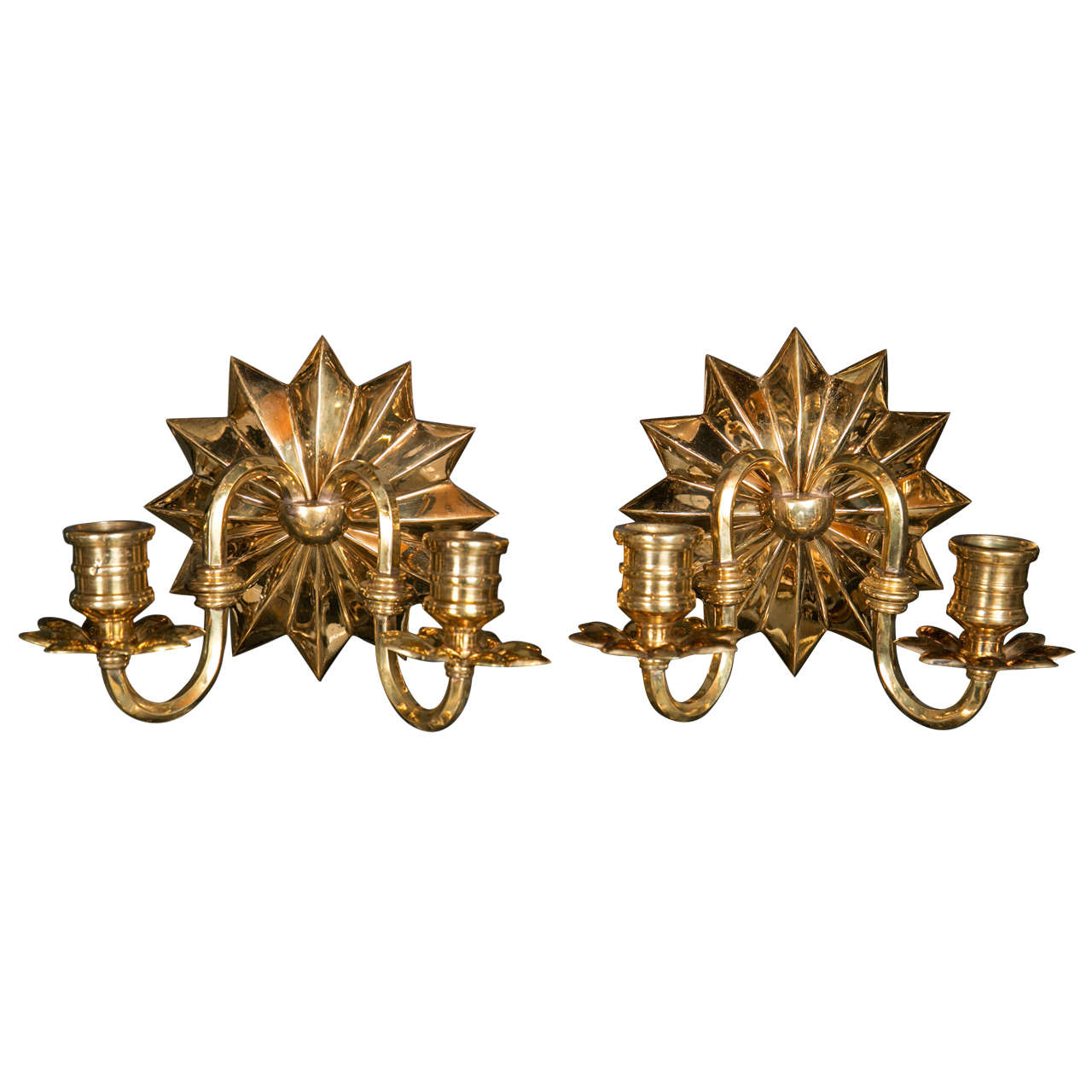 Pair of Gilt Bronze Caldwell Sconces